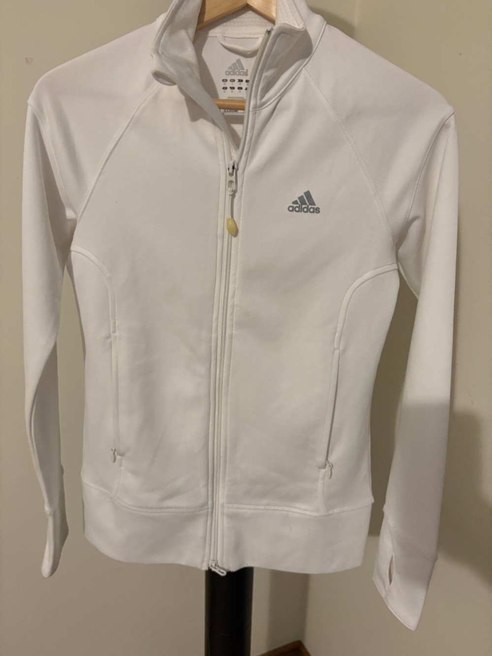 adidas White Full-Zip Performance Jacket